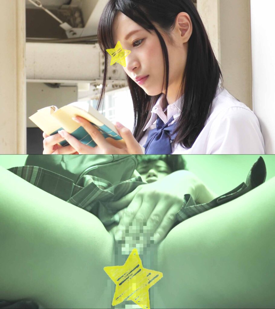 電車痴漢 顔出し制服JK 衝撃！透明感抜群の読書美少女は自ら痴漢のチ○コを握りしめるド変態 興奮しすぎて自分で勝手にクリいじり